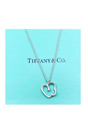 Tiffany & Co. Elsa Peretti Apple Pendant Necklace, Sterling Sliver 925/16"⭐️⭐️⭐️